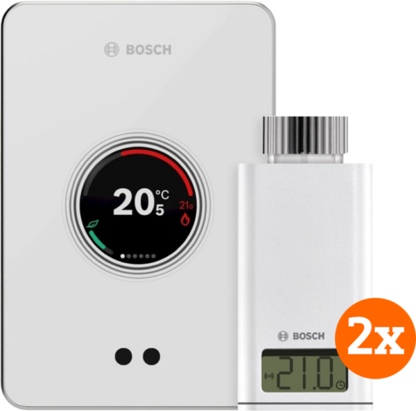 Bosch EasyControl CT200 wit + 2x Bosch EasyControl Smart Radiator Thermostat RT10-RF - vergelijk en bespaar - Vergelijk365