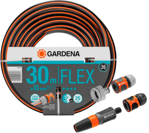Gardena Comfort FLEX 1/2 30m + Koppelstukken - vergelijk en bespaar - Vergelijk365