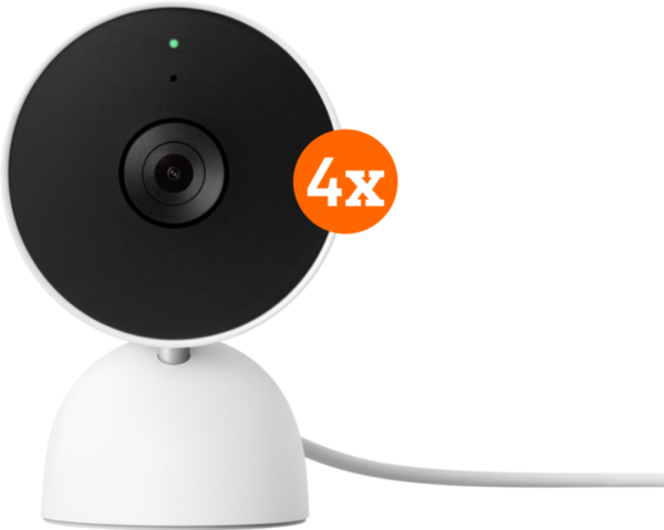Google Nest Cam Indoor Wired 4-pack - vergelijk en bespaar - Vergelijk365