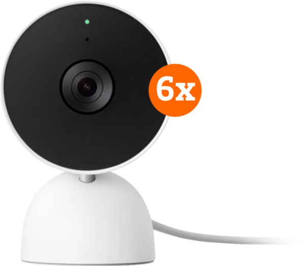 Google Nest Cam Indoor Wired 6-pack - vergelijk en bespaar - Vergelijk365
