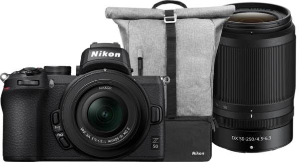 Nikon Z50 + 16-50mm f/3.5-6.3 + 50-250mm f/4.5-6.3 - vergelijk en bespaar - Vergelijk365
