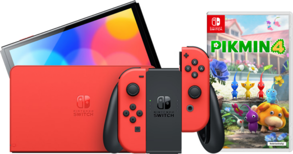 Nintendo Switch OLED Super Mario Editie + Pikmin 4 - vergelijk en bespaar - Vergelijk365