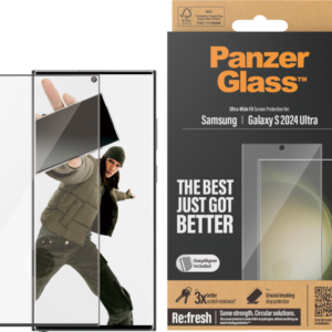 PanzerGlass Ultra-Wide Fit Samsung Galaxy S24 Ultra Screenprotector Glas Zwart - vergelijk en bespaar - Vergelijk365