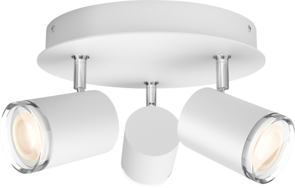 Philips Hue Adore badkameropbouwspot White Ambiance 3-Spot Wit rond + dimmer - vergelijk en bespaar - Vergelijk365