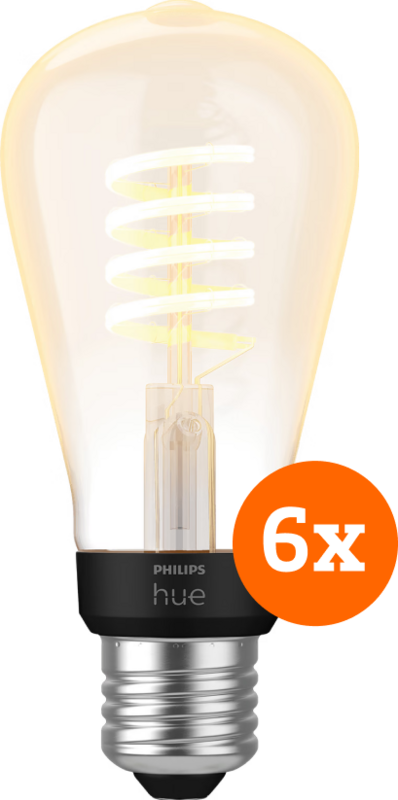 Philips Hue Filament White Ambiance Edison 6-pack - vergelijk en bespaar - Vergelijk365