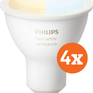 Philips Hue White Ambiance GU10 4-pack - vergelijk en bespaar - Vergelijk365