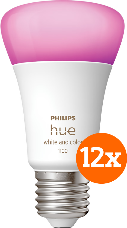 Philips Hue White and Color E27 1100lm 12-pack - vergelijk en bespaar - Vergelijk365