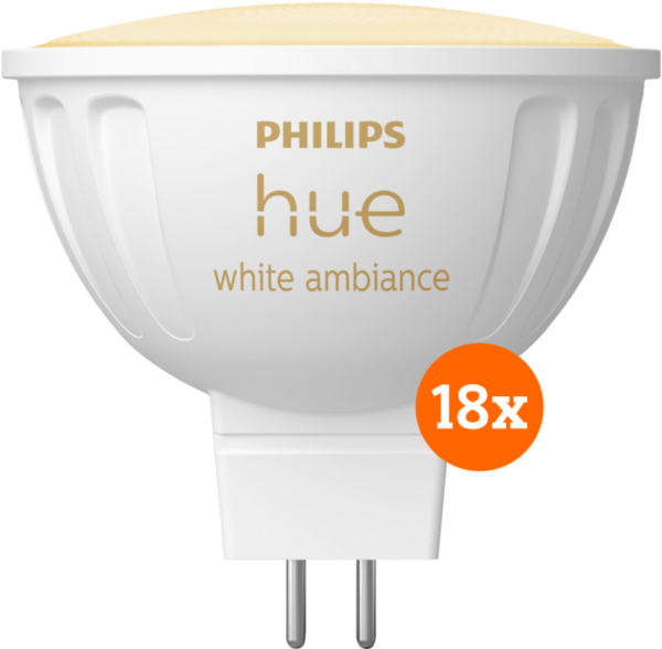 Philips Hue spot White Ambiance MR16 18-pack - vergelijk en bespaar - Vergelijk365