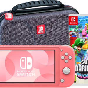 Nintendo Switch Lite Koraal + Super Mario Bros. Wonder + Beschermhoes - vergelijk en bespaar - Vergelijk365