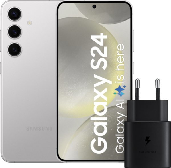 Samsung Galaxy S24 128GB Grijs 5G + Samsung Snellader 25 Watt - vergelijk en bespaar - Vergelijk365