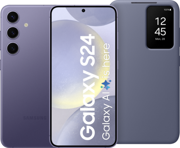 Samsung Galaxy S24 128GB Paars 5G + Smart View Book Case Paa - vergelijk en bespaar - Vergelijk365