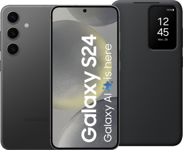 Samsung Galaxy S24 256GB Zwart 5G + Smart View Book Case Zwa - vergelijk en bespaar - Vergelijk365