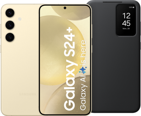 Samsung Galaxy S24 Plus 256GB Geel 5G + Smart View Book Case Zwart - vergelijk en bespaar - Vergelijk365