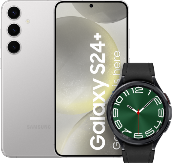 Samsung Galaxy S24 Plus 256GB Grijs 5G + Galaxy Watch 6 Classic Zwart 47mm - vergelijk en bespaar - Vergelijk365