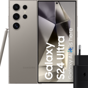 Samsung Galaxy S24 Ultra 1TB Grijs 5G + Samsung Snellader 25 Watt Zwart - vergelijk en bespaar - Vergelijk365