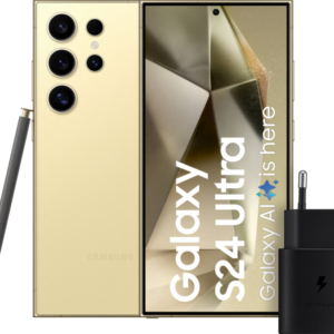 Samsung Galaxy S24 Ultra 256GB Geel 5G + Samsung Snellader 25 Watt Zwart - vergelijk en bespaar - Vergelijk365