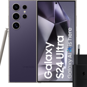 Samsung Galaxy S24 Ultra 256GB Paars 5G + Samsung Snellader 25 Watt Zwart - vergelijk en bespaar - Vergelijk365