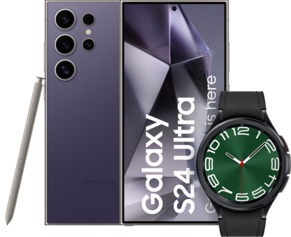 Samsung Galaxy S24 Ultra 512GB Paars 5G + Galaxy Watch 6 Classic Zwart 47mm - vergelijk en bespaar - Vergelijk365