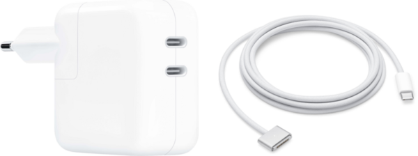 Apple 35W Power Adapter Met 2 Usb C Poorten + Apple usb C naar MagSafe 3 Kabel (2m) - vergelijk en bespaar - Vergelijk365
