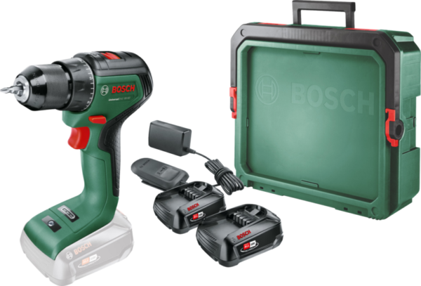 Bosch UniversalDrill 18V-60 + 2.5 Ah Accu (2x) + Systembox S - vergelijk en bespaar - Vergelijk365