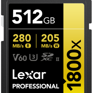 Lexar Professional 1800x GOLD 512GB SDXC - vergelijk en bespaar - Vergelijk365