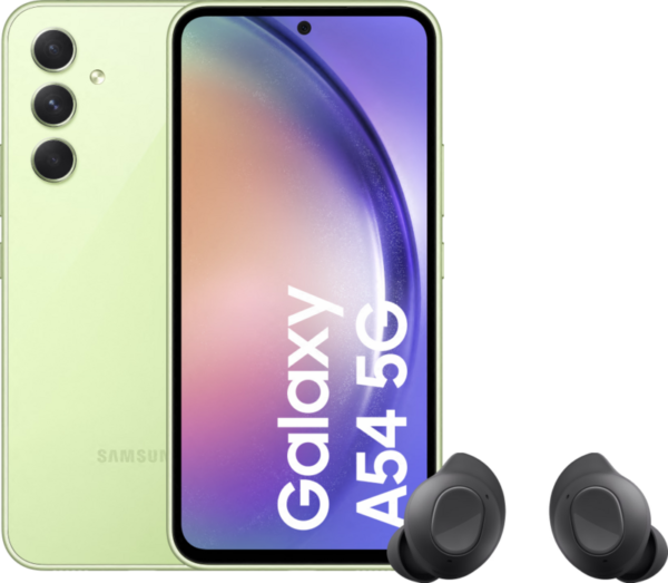 Samsung Galaxy A54 128GB Groen 5G + Samsung Galaxy Buds FE Zwart - vergelijk en bespaar - Vergelijk365