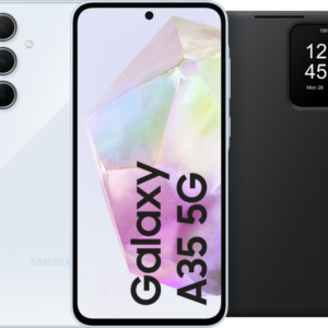 Samsung Galaxy A35 128GB Lichtblauw 5G + Smart View Book Case Zwart - vergelijk en bespaar - Vergelijk365