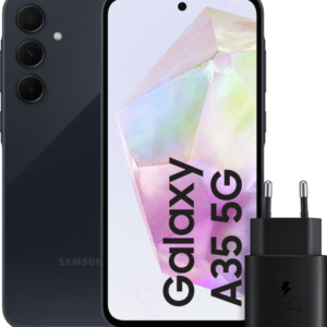 Samsung Galaxy A35 256GB Donkerblauw 5G + Samsung 25 Watt Snellader Zwart - vergelijk en bespaar - Vergelijk365